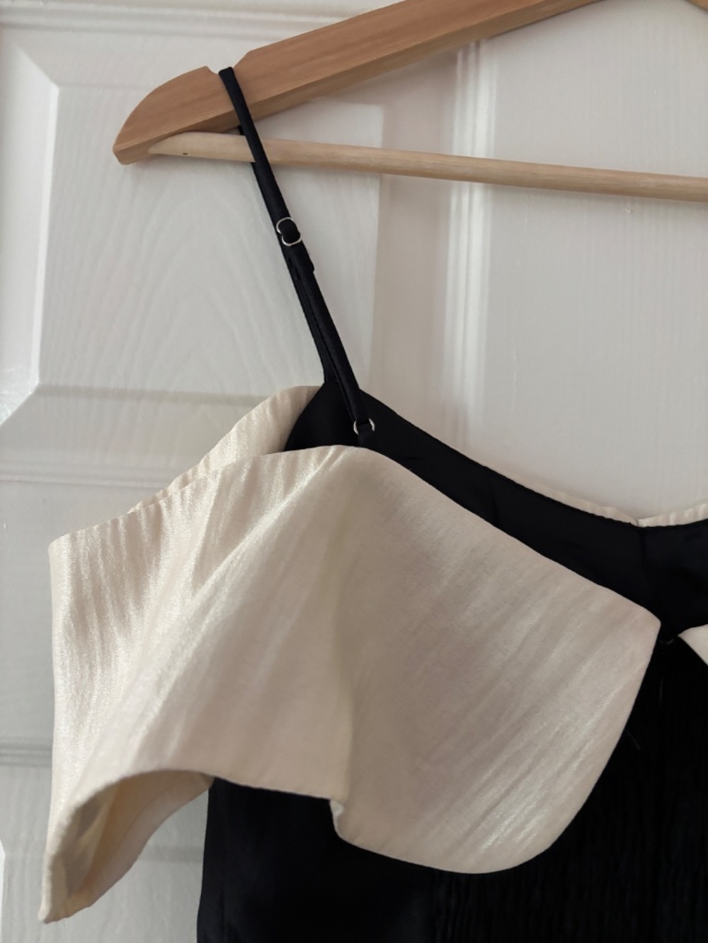 Lulus Upscale Desire Black Contrast Off-the-Shoulder Mini Dress - Picture 8 of 12